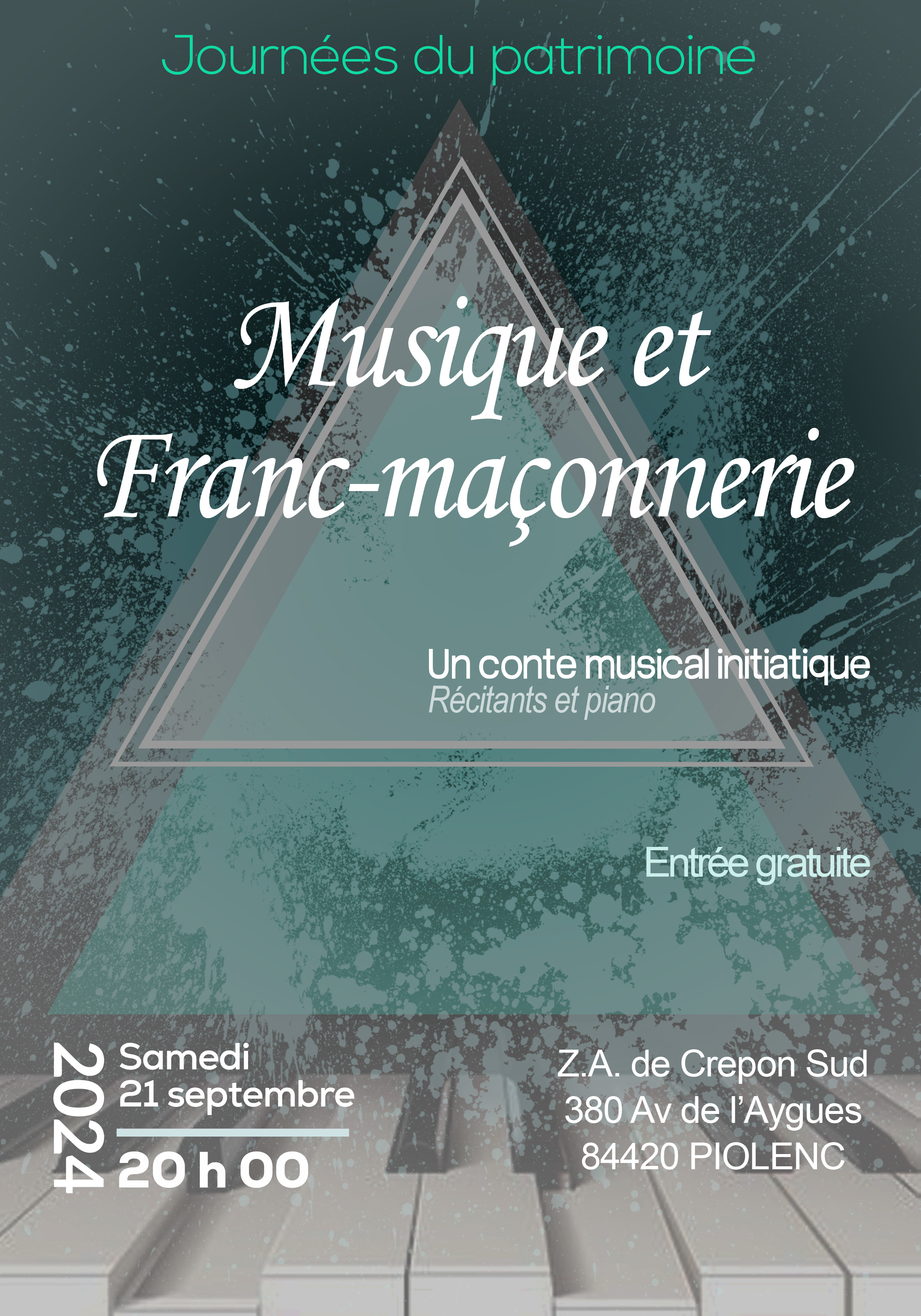 "Musique et Franc-Maçonnerie" un conte musical initiatique Le 21 sept 2024