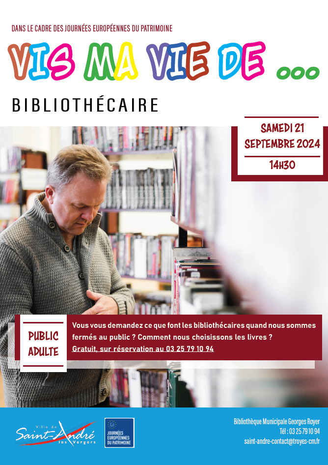 Atelier "Vis ma vie de... bibliothécaire" Le 21 sept 2024