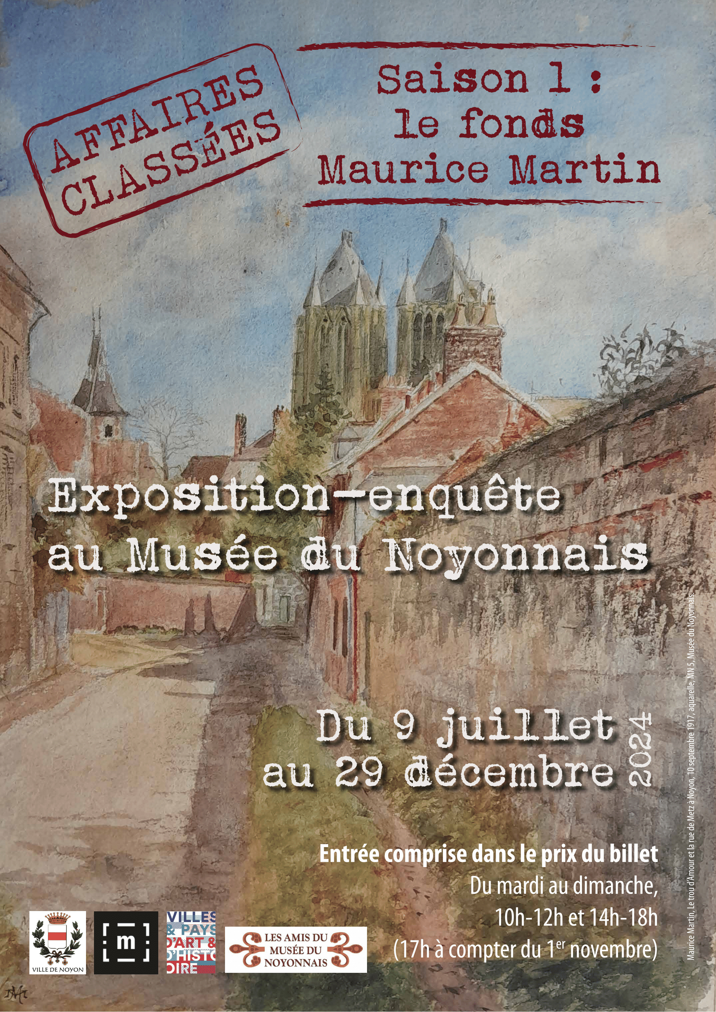 Exposition-dossier "AFFAIRES CLASSEES / Saison 1 : le fonds Maurice Martin du musée du Noyonnais"