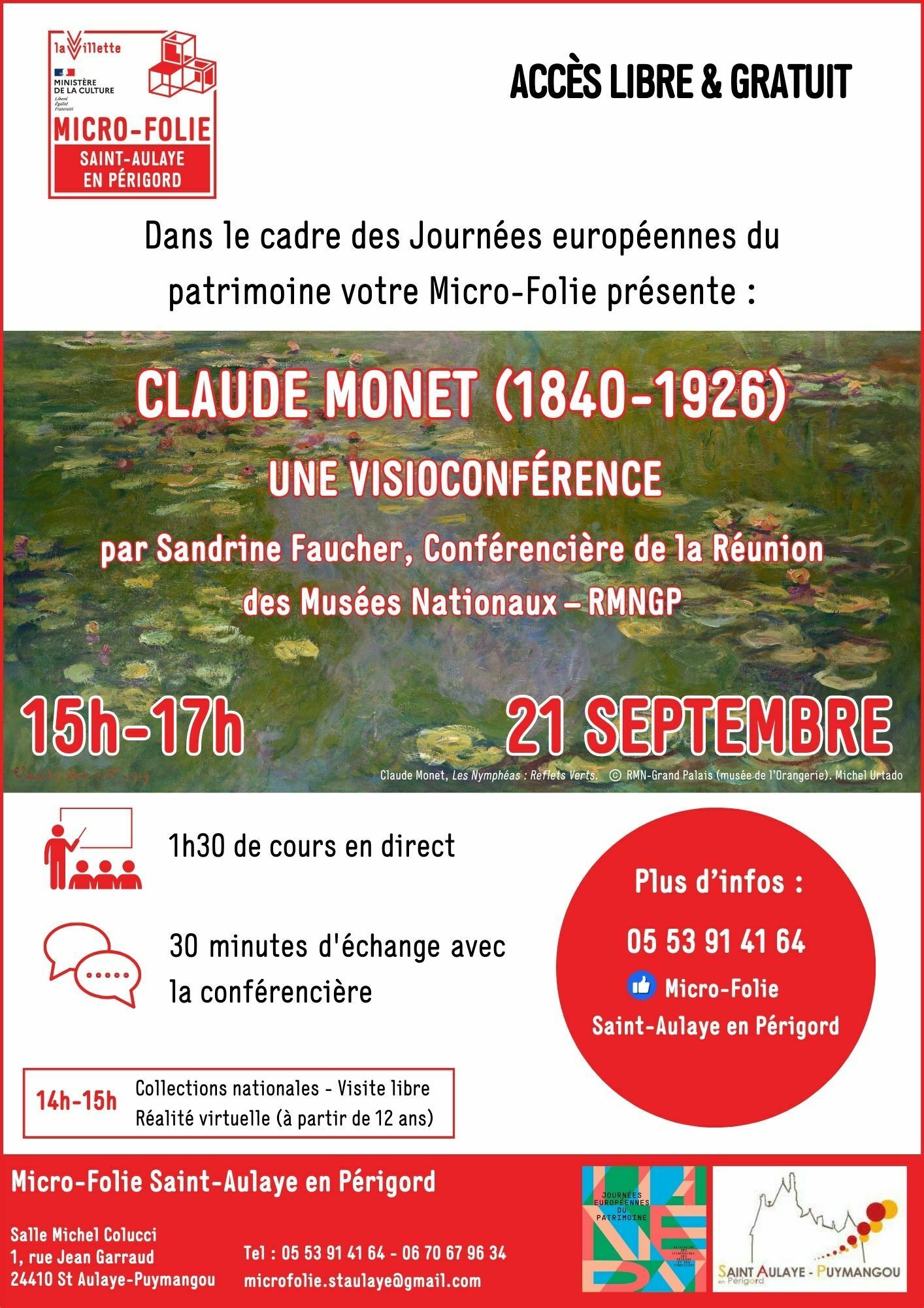 Visioconférence : « Claude Monet (1840-1926) » Le 21 sept 2024