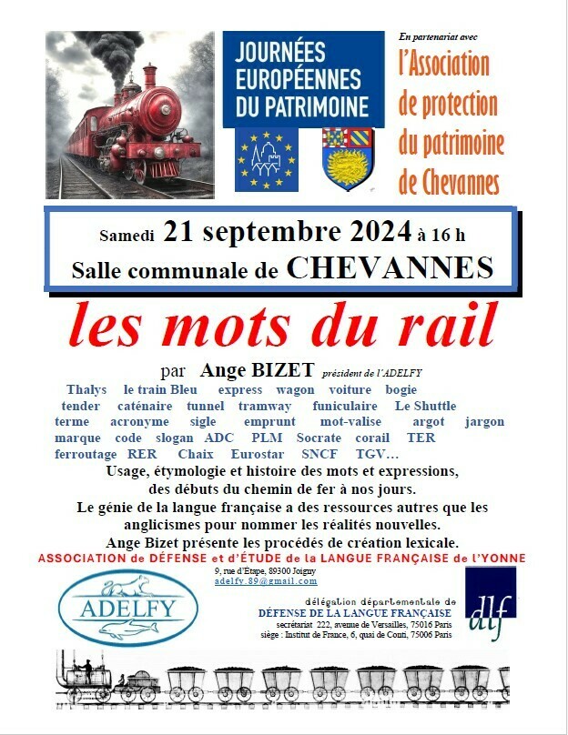 Conférence « Les mots du rail » à Chevannes