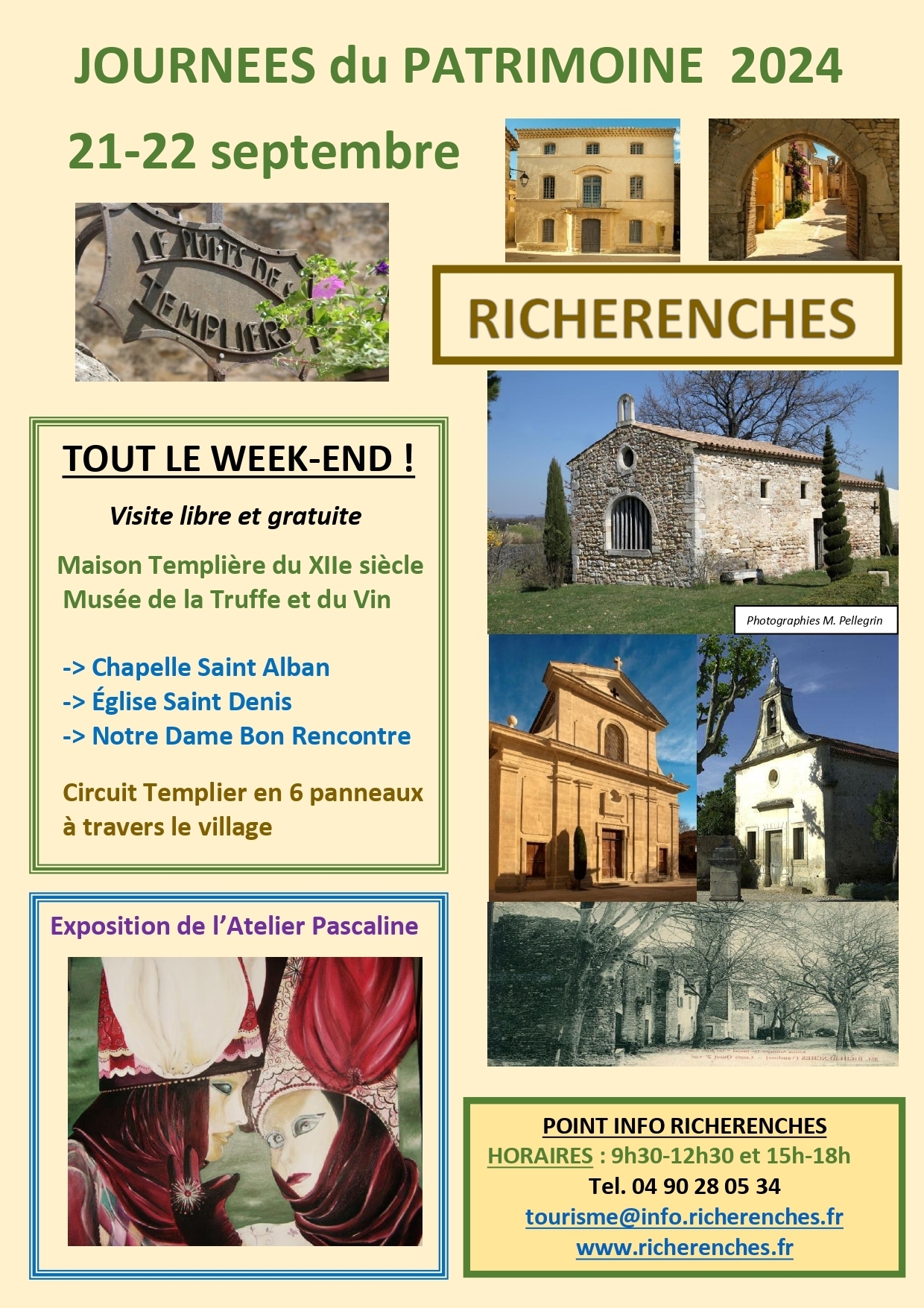 Journées du Patrimoine à Richerenches Du 21 au 22 sept 2024