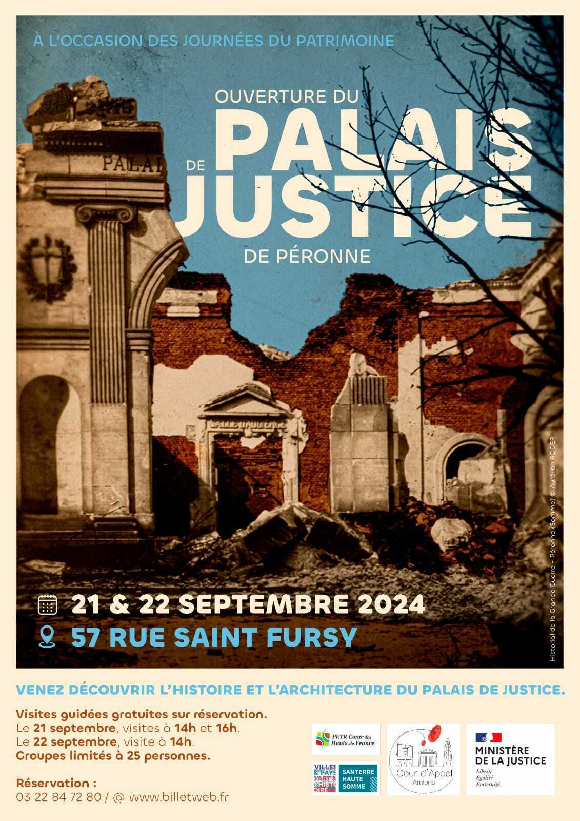 Visite du palais de justice de Péronne Du 21 au 22 sept 2024