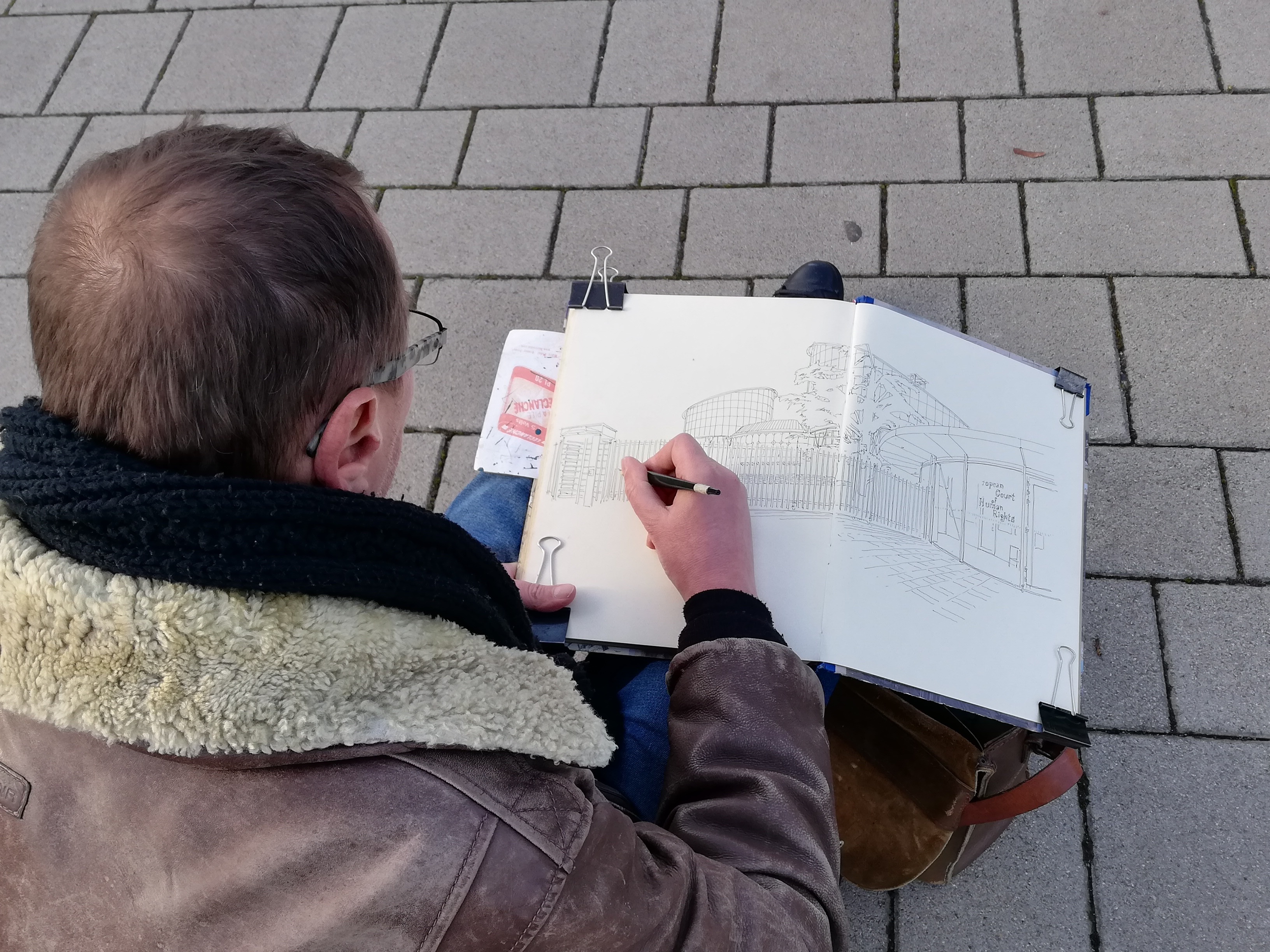 Le quartier européen au fil des saisons par les Urban Sketchers Strasbourg