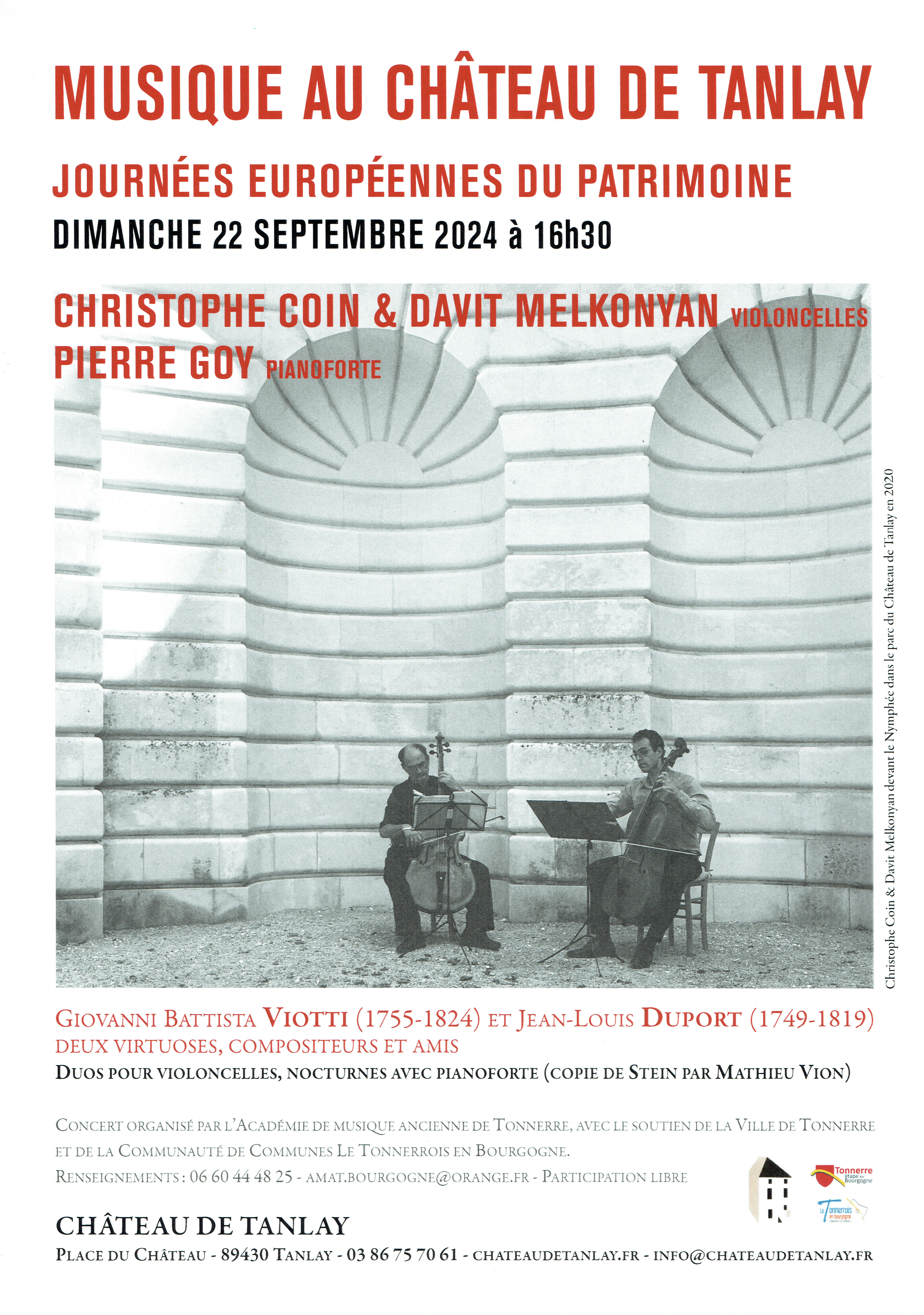 Concert « Musique au château de Tanlay » Le 22 sept 2024