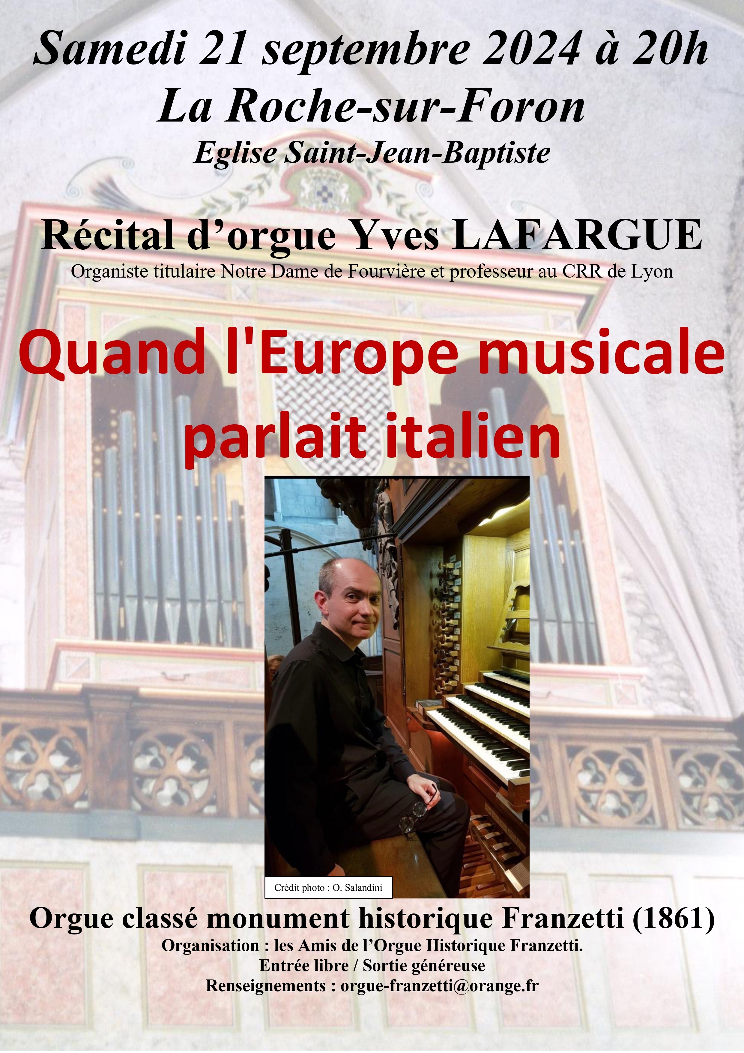 Orgue historique Franzetti Le 21 sept 2024