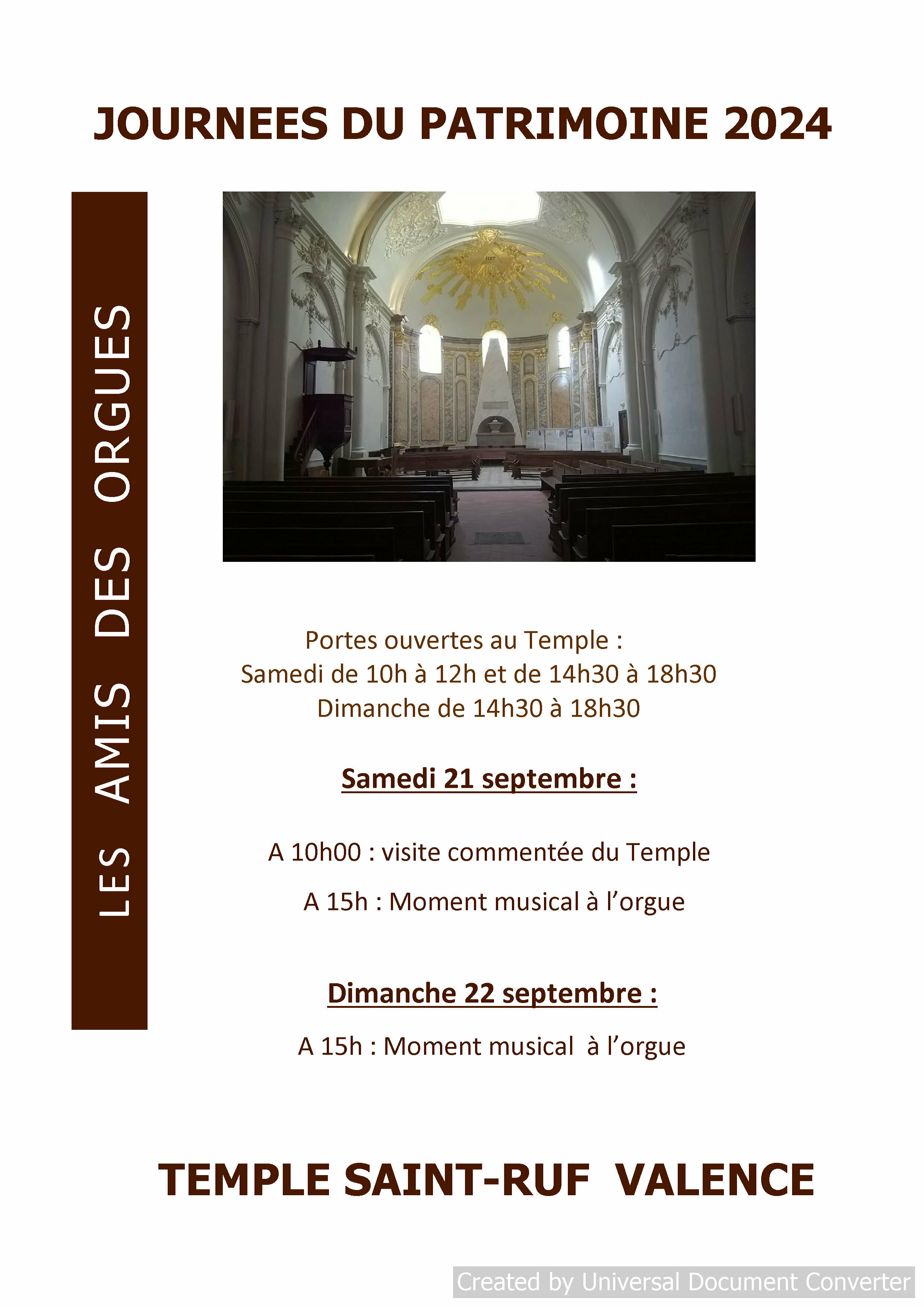 Visite commentée du Temple Saint-Ruf Le 21 sept 2024