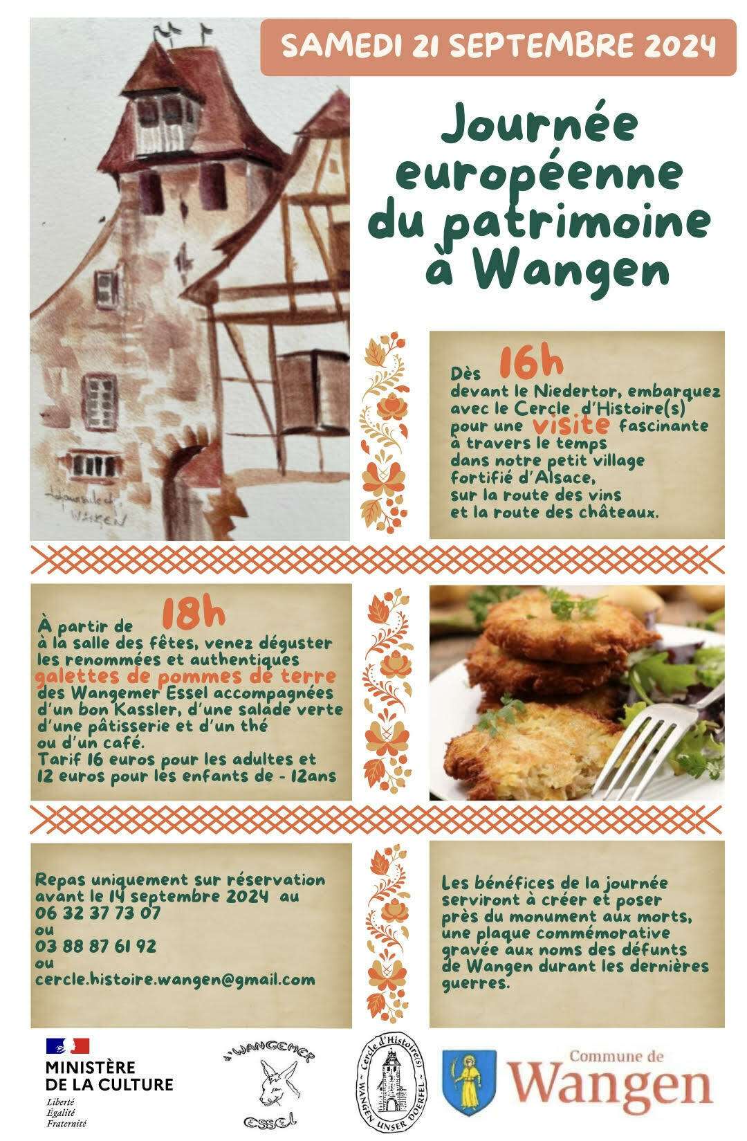 Visite du village médiéval et dégustation de galettes de pommes de terre