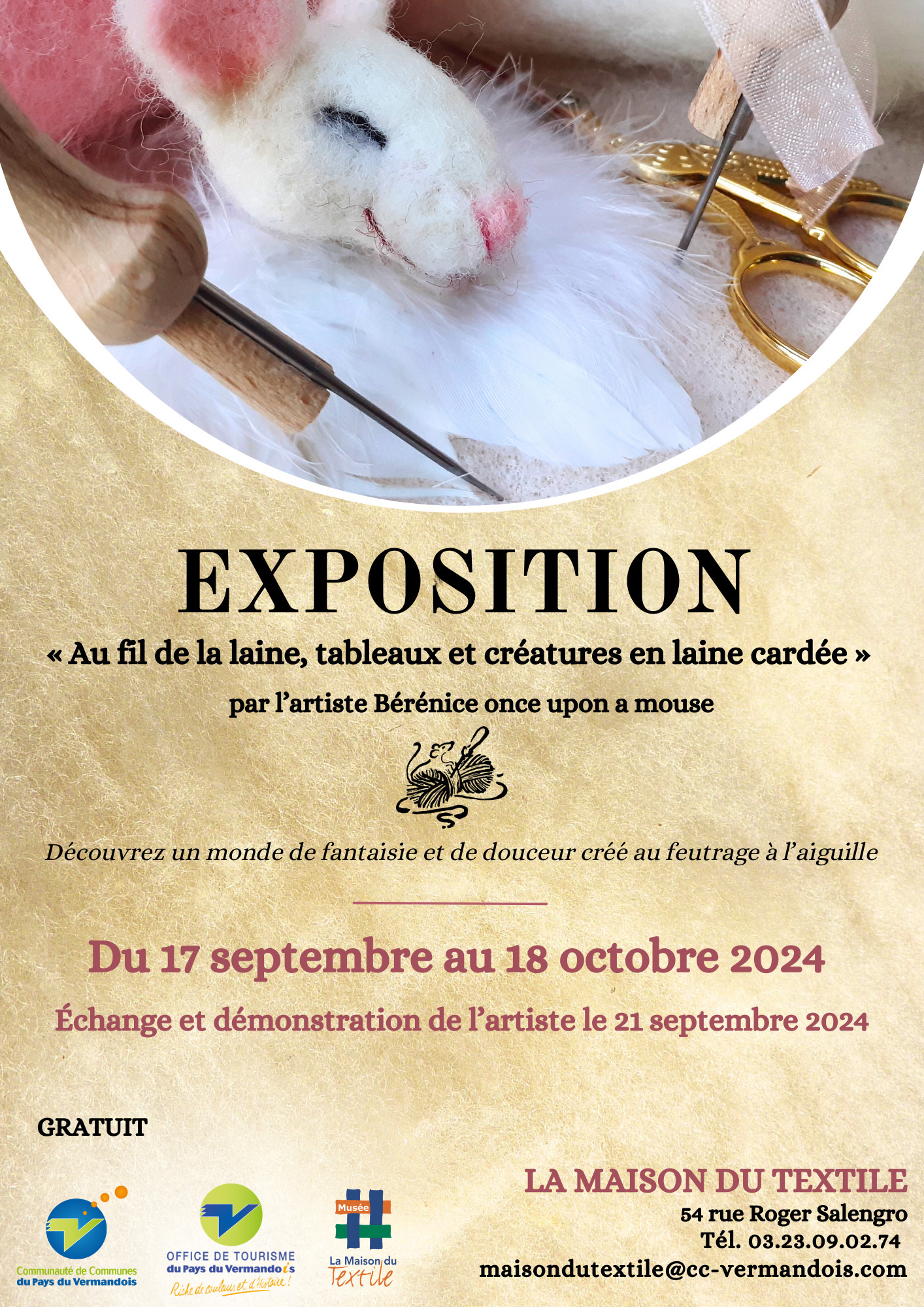 Exposition "Au fil de la laine, tableaux et créations de laine cardée"