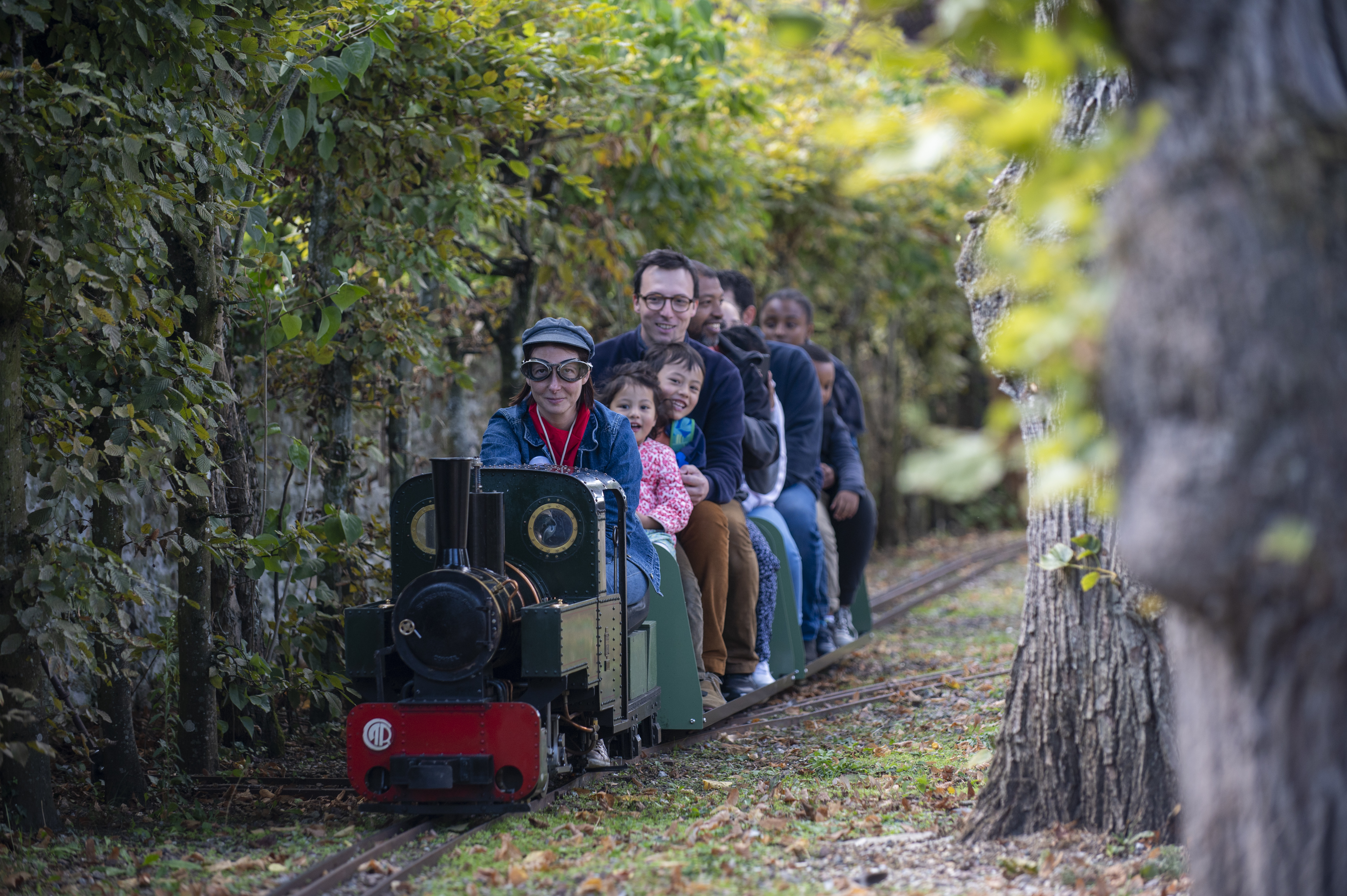 Balade en jardin en train à vapeur