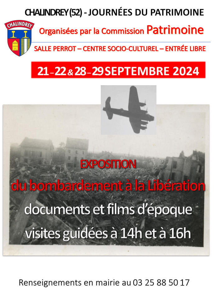 Venez découvrir une exposition sur les bombardements et... Du 21 au 22 sept 2024