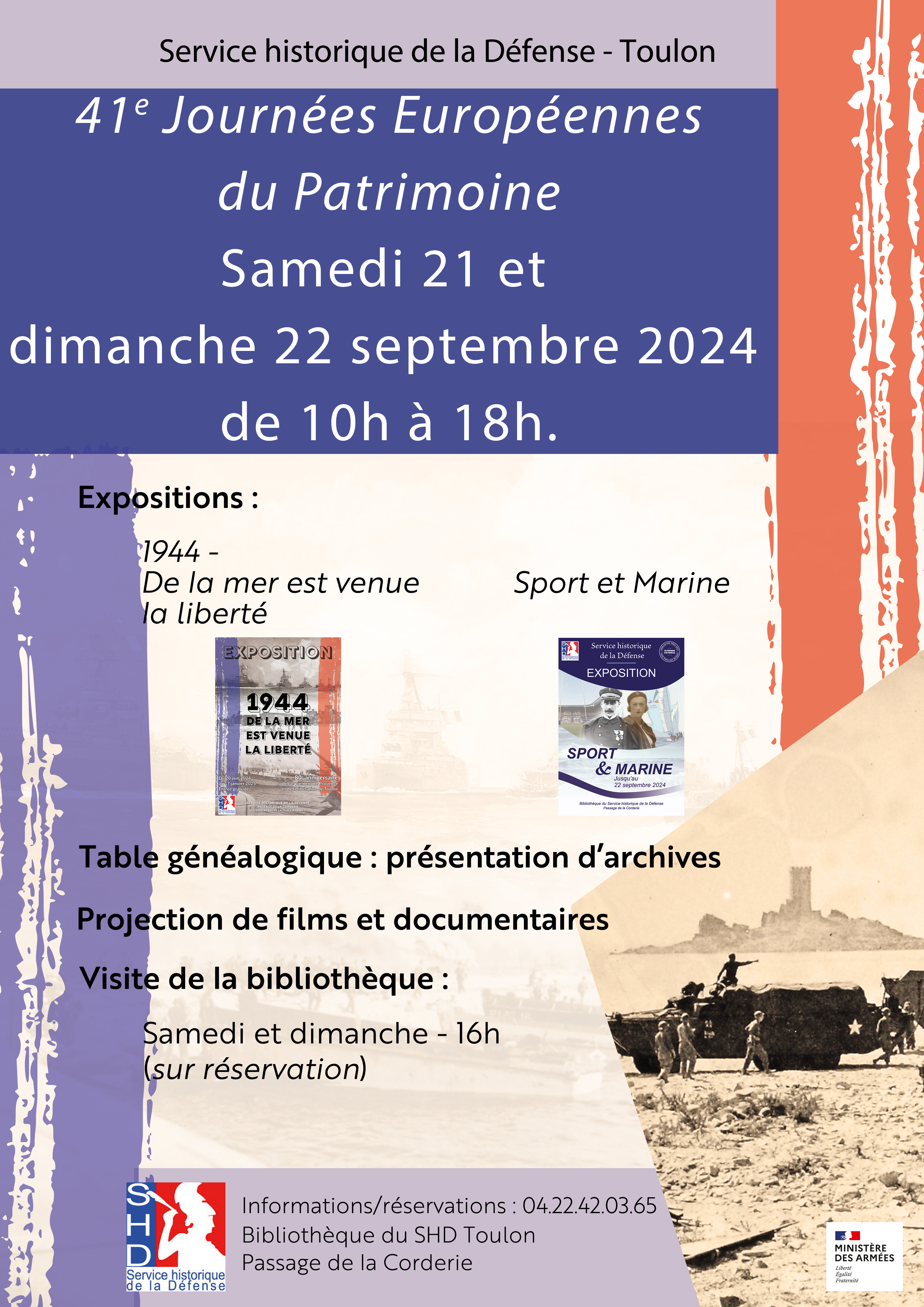 Visite de la bibliothèque de la Corderie avec expositions,... Du 21 au 22 sept 2024