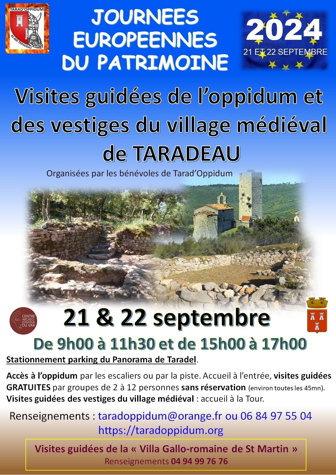 Visites guidées des sites archéologiques de Taradeau Du 21 au 22 sept 2024