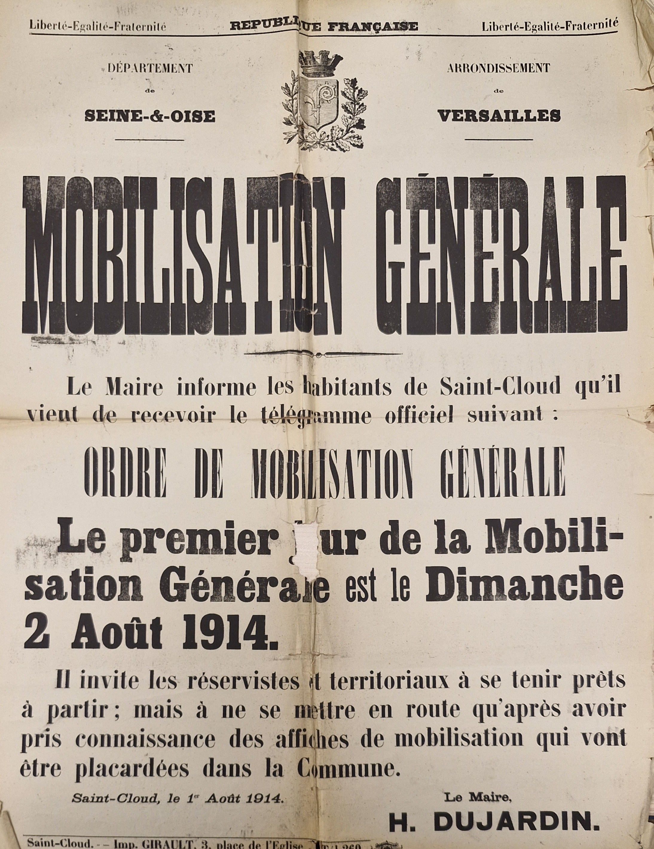 Saint-Cloud pendant la Grande Guerre, une enquête dans les archives historiques