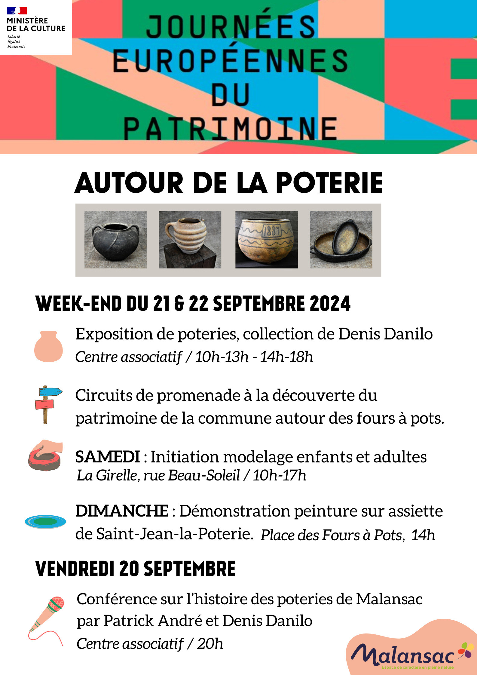 Exposition de poteries - Collection de Denis Danilo Du 21 au 22 sept 2024