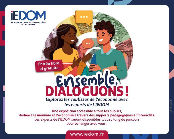 Exposition sur l'économie "Ensemble dialoguons" de l'IEDOM au Théâtre Aimé Césaire