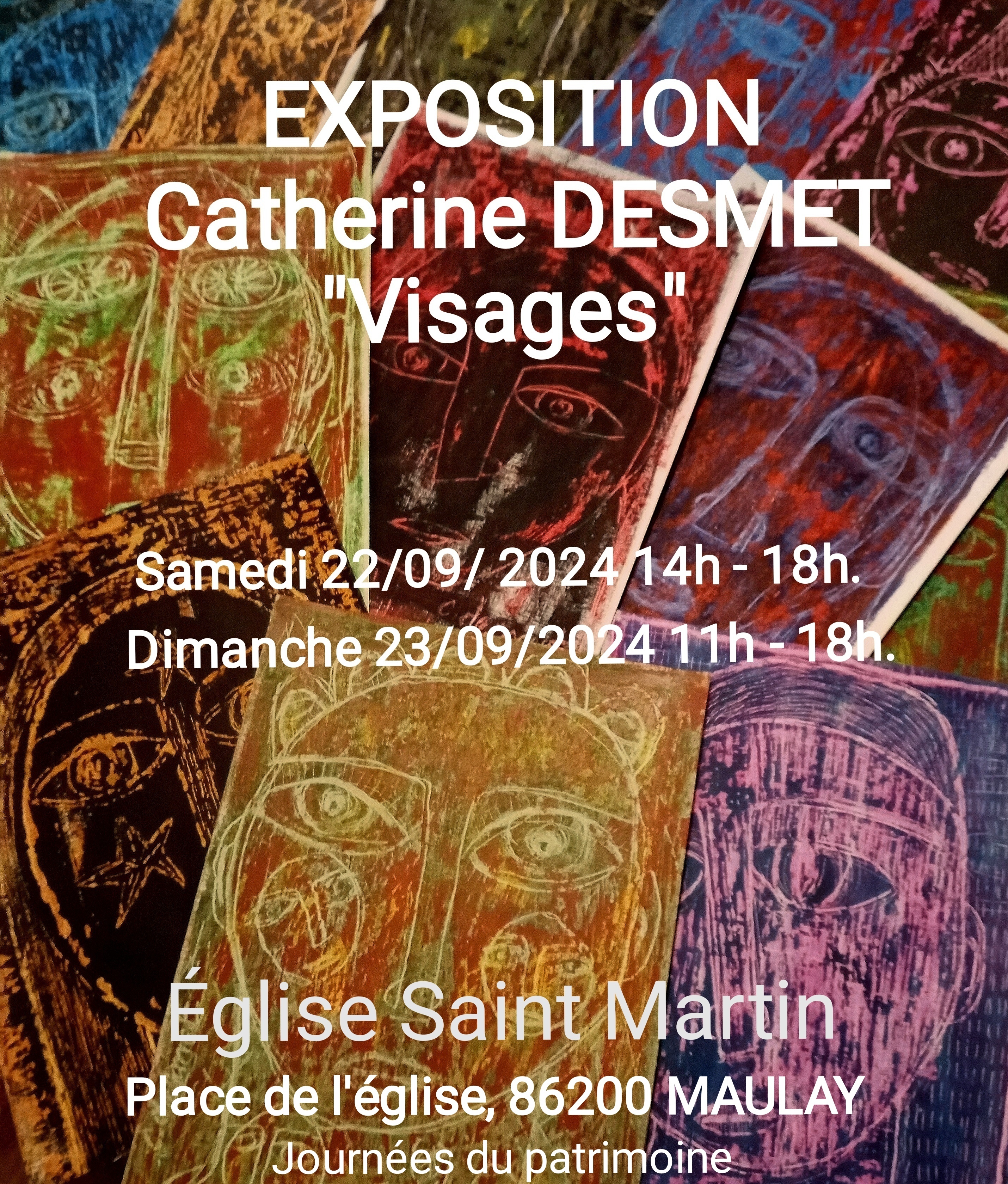 Exposition « Visages » de Catherine Desmet Du 21 au 22 sept 2024