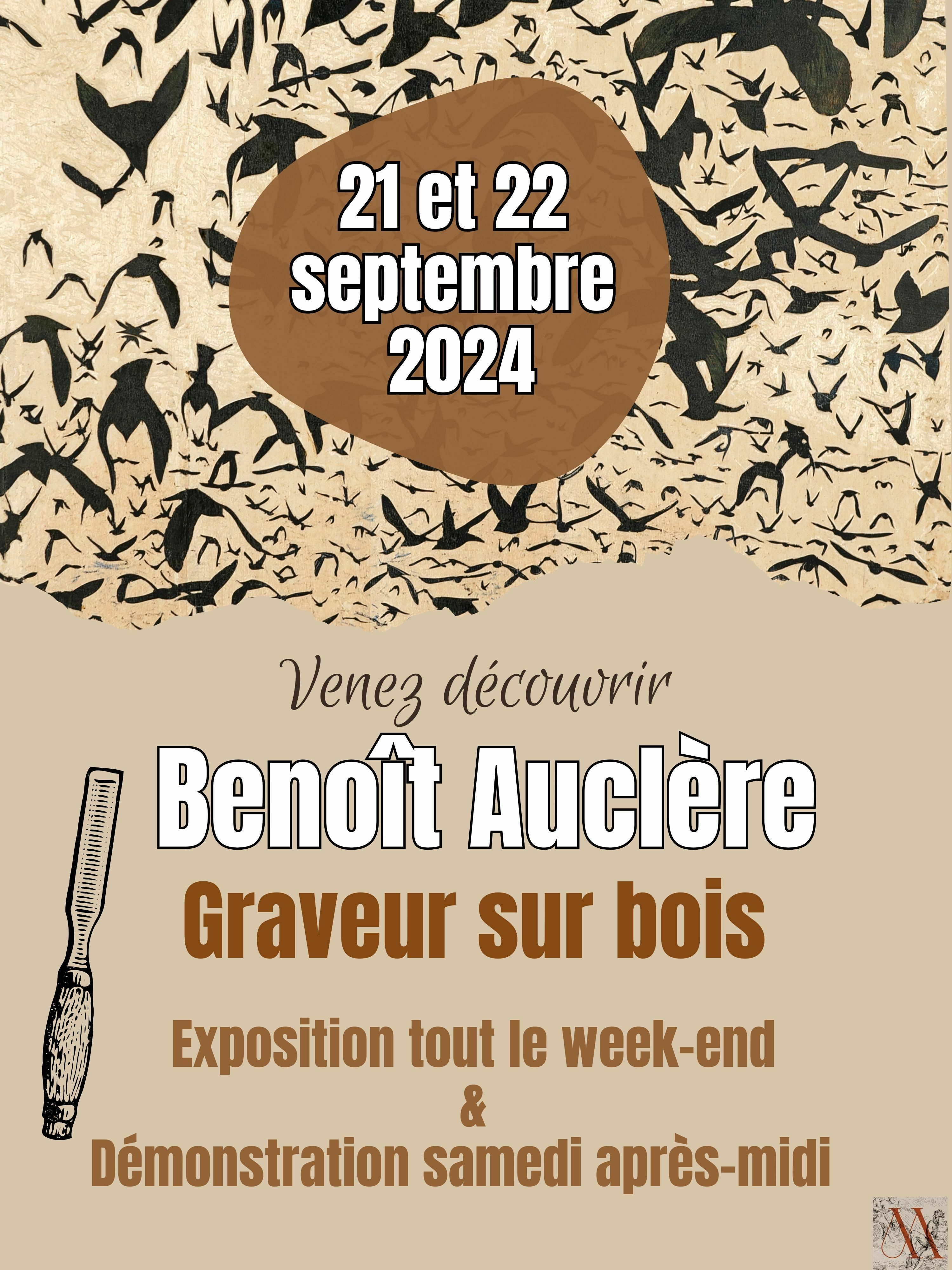 Exposition et démonstration de gravure sur bois : Benoît... Du 21 au 22 sept 2024