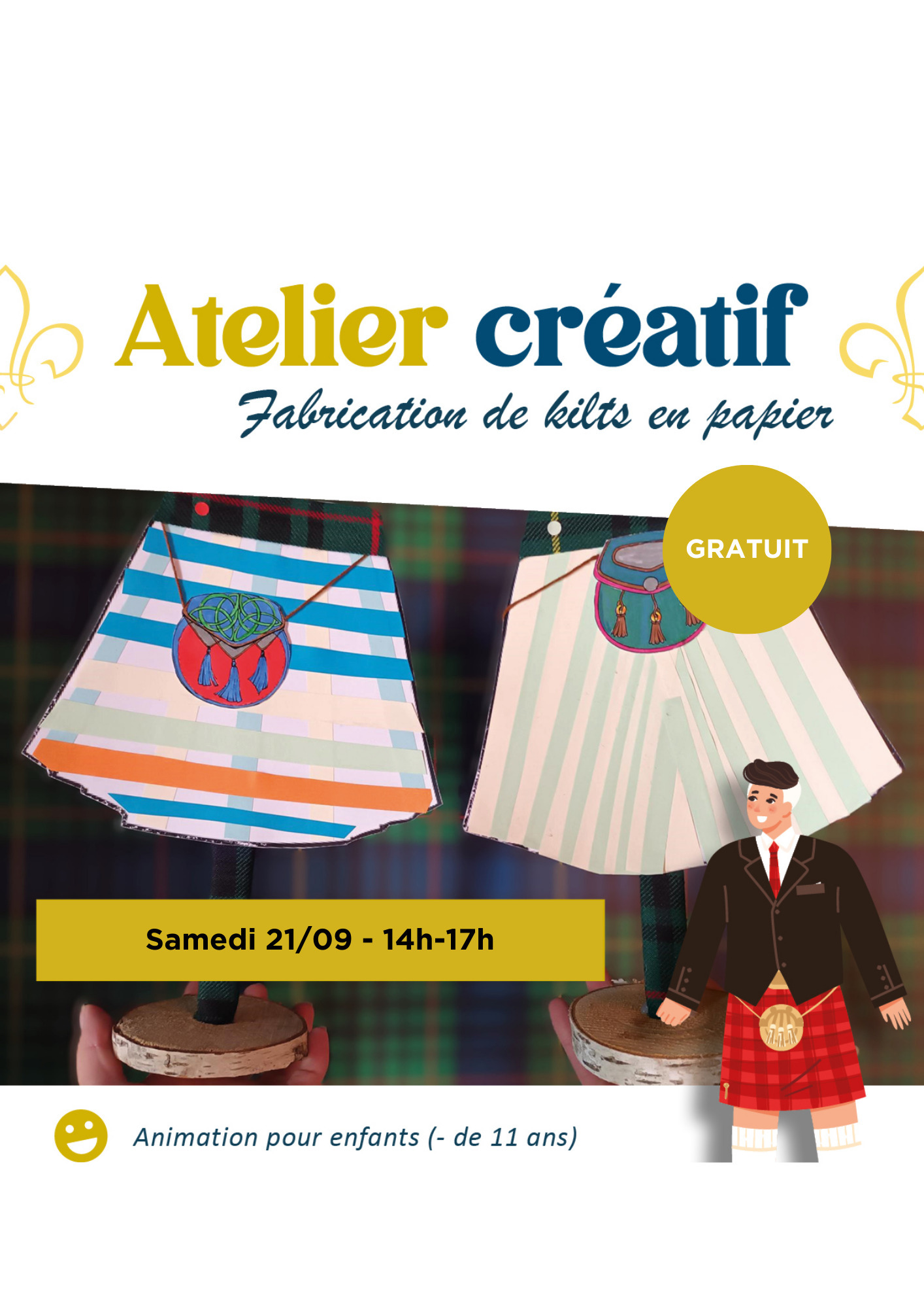 Atelier : Fabrique ton kilt en papier Le 21 sept 2024