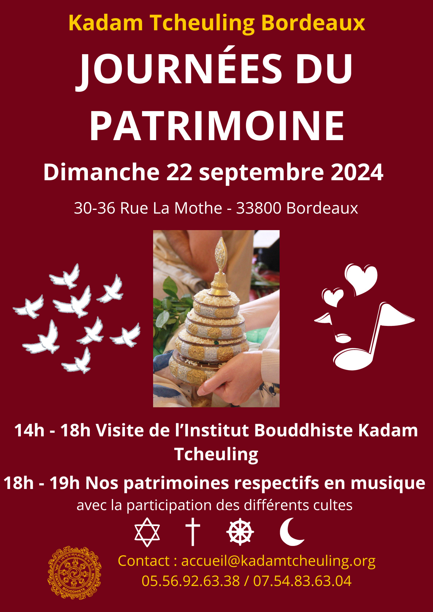 Visite du temple, « nos patrimoines respectifs en musique... Le 22 sept 2024