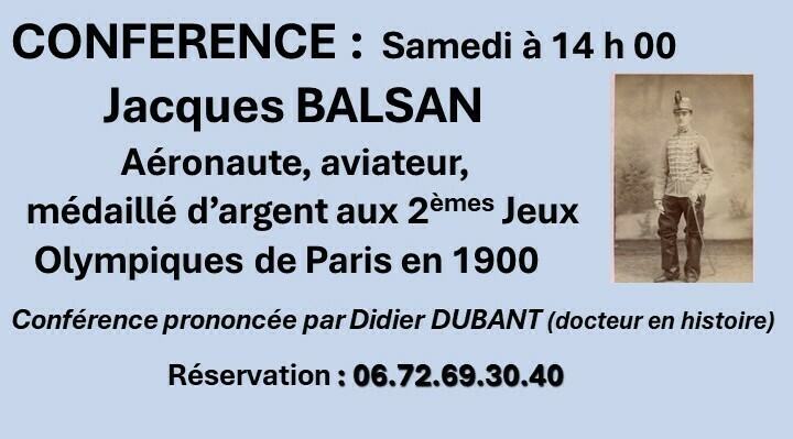 Conférence sur Jacques Balsan Le 21 sept 2024