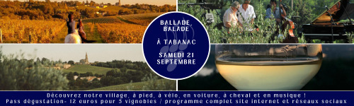 Balade à Tabanac : « vins, musique et patrimoine... Le 21 sept 2024