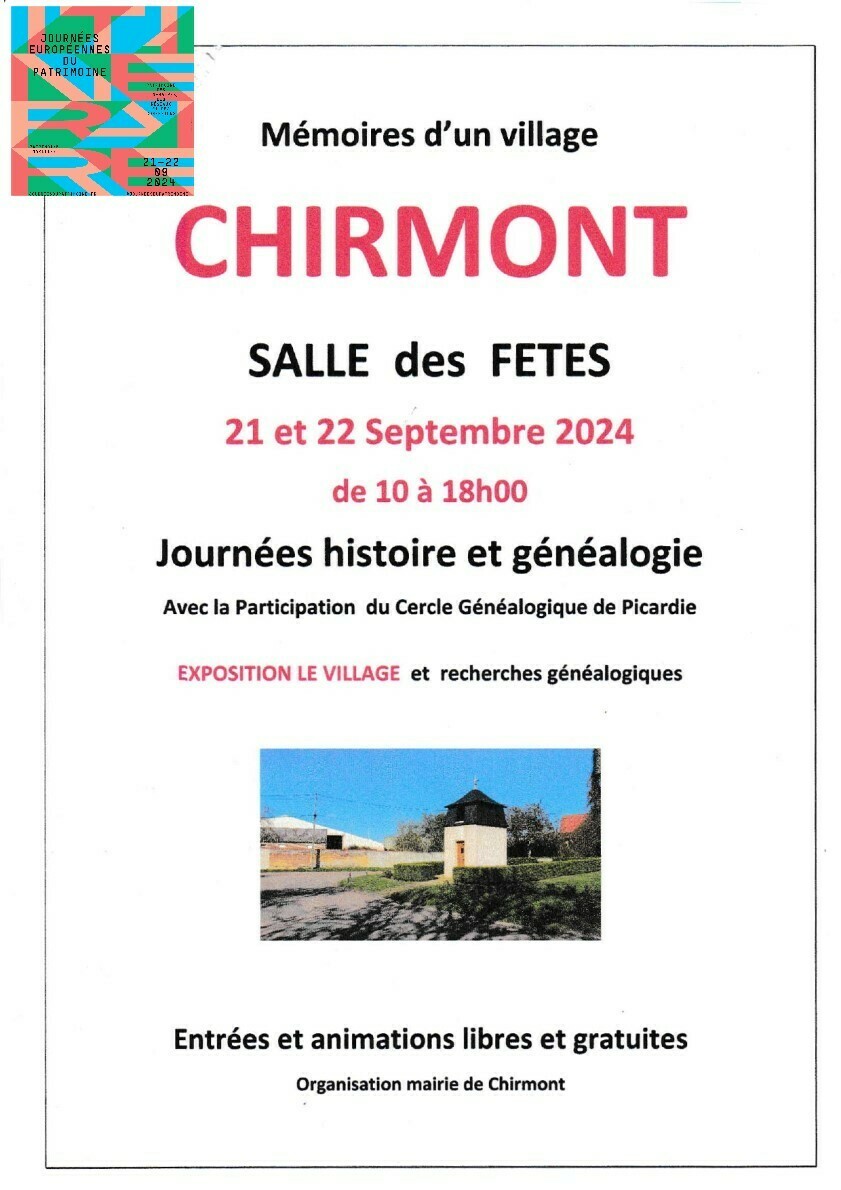 journées Histoire et Généalogie à CHIRMONT