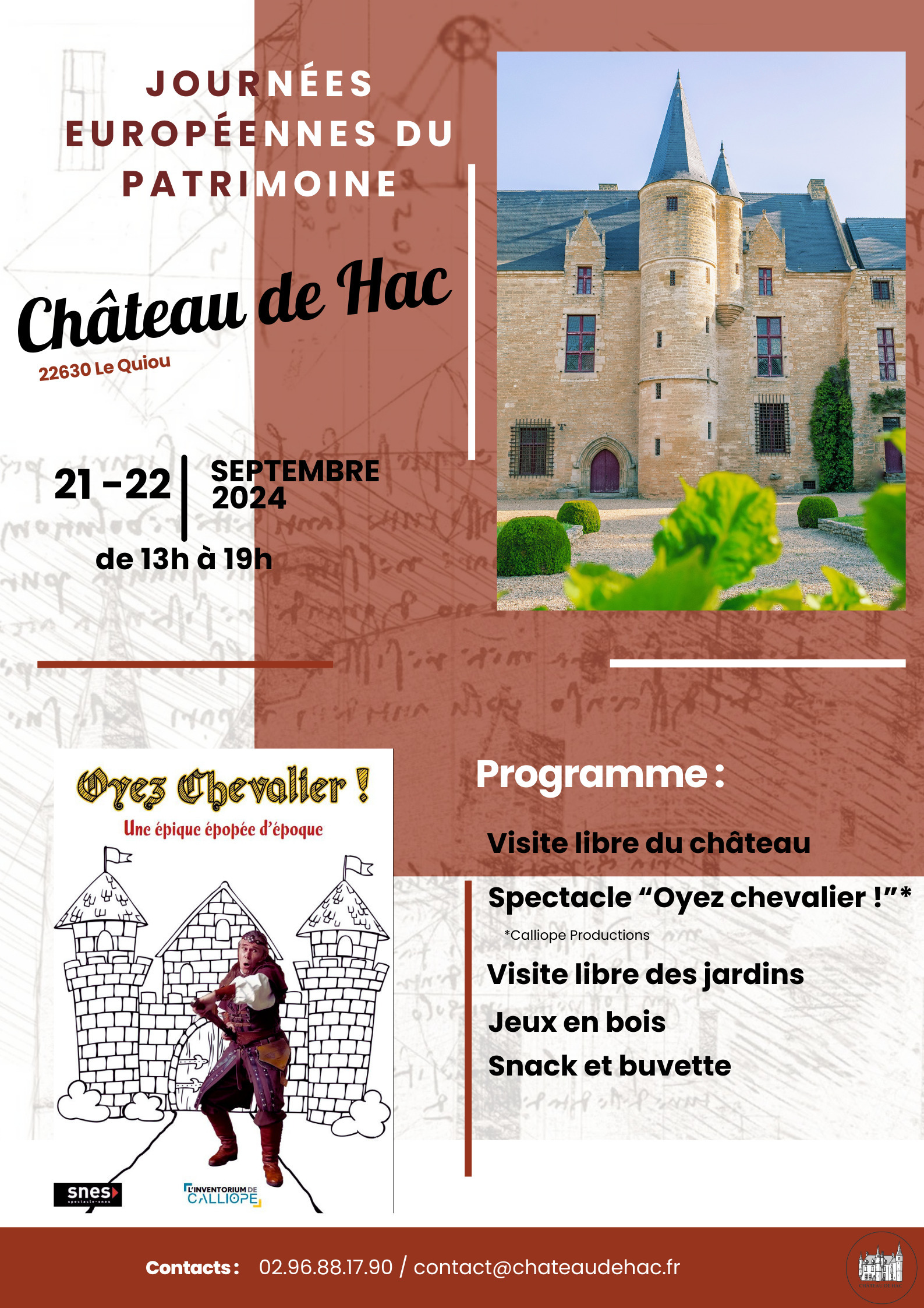 Spectacle, jeux et visite libre au Château de Hac Du 21 au 22 sept 2024