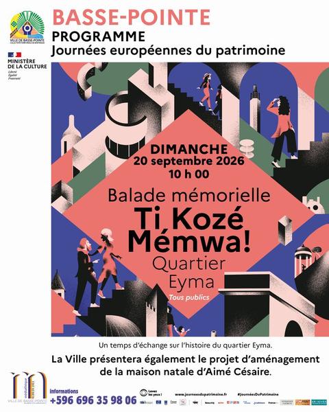 Balade mémorielle "Ti Kozé Mémwa" sur le quartier Eyma / Présentation du projet Maison natale d’Aim…