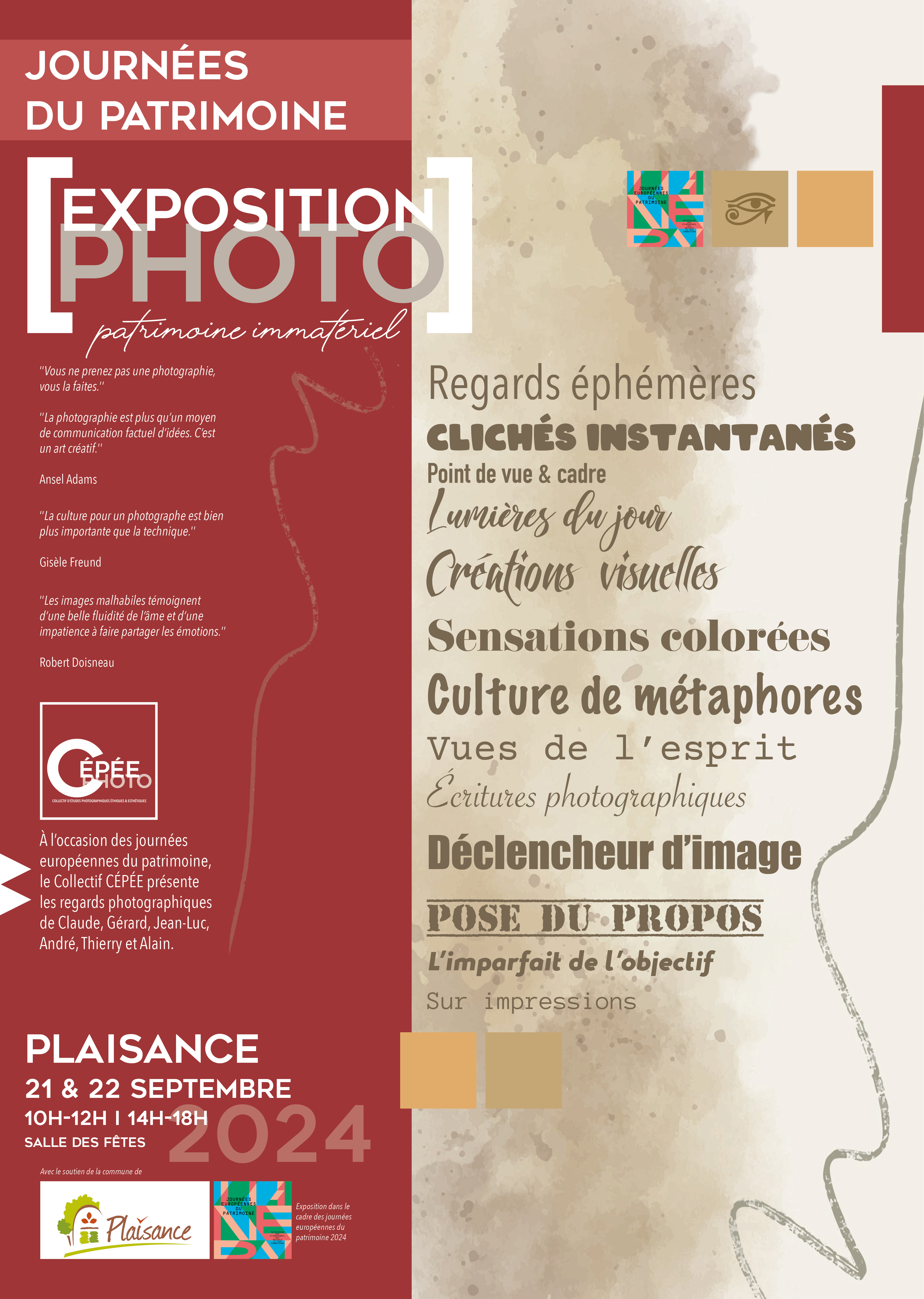 Exposition photographique sur le patrimoine immatériel Du 21 au 22 sept 2024