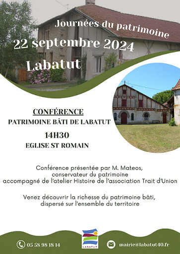 Conférence : « patrimoine bâti de Labatut... Le 22 sept 2024